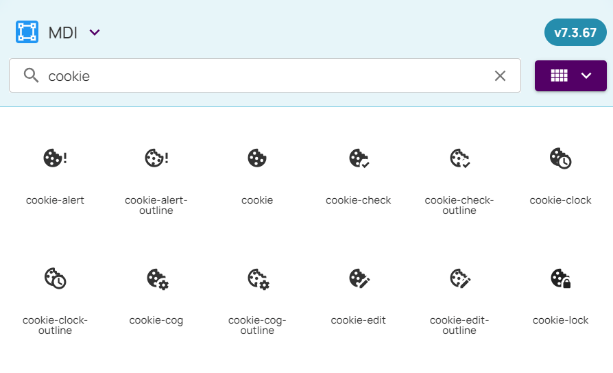 example cookie icons from pictogrammers.com