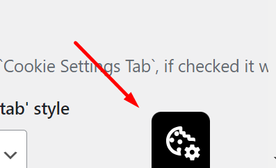 example cookie settings with icon